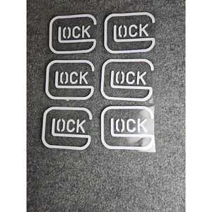 6 PC, G -GLOCK White‎ Vinyl Decal Stickers 5" X 4"